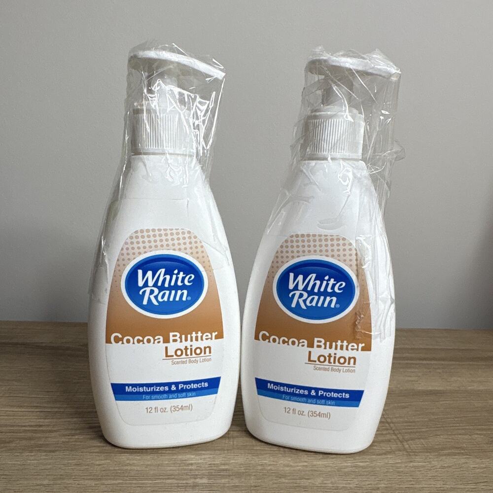 White Rain Cocoa Butter Body Lotion Moisturizer Pump 12 fl oz (2 Pack)